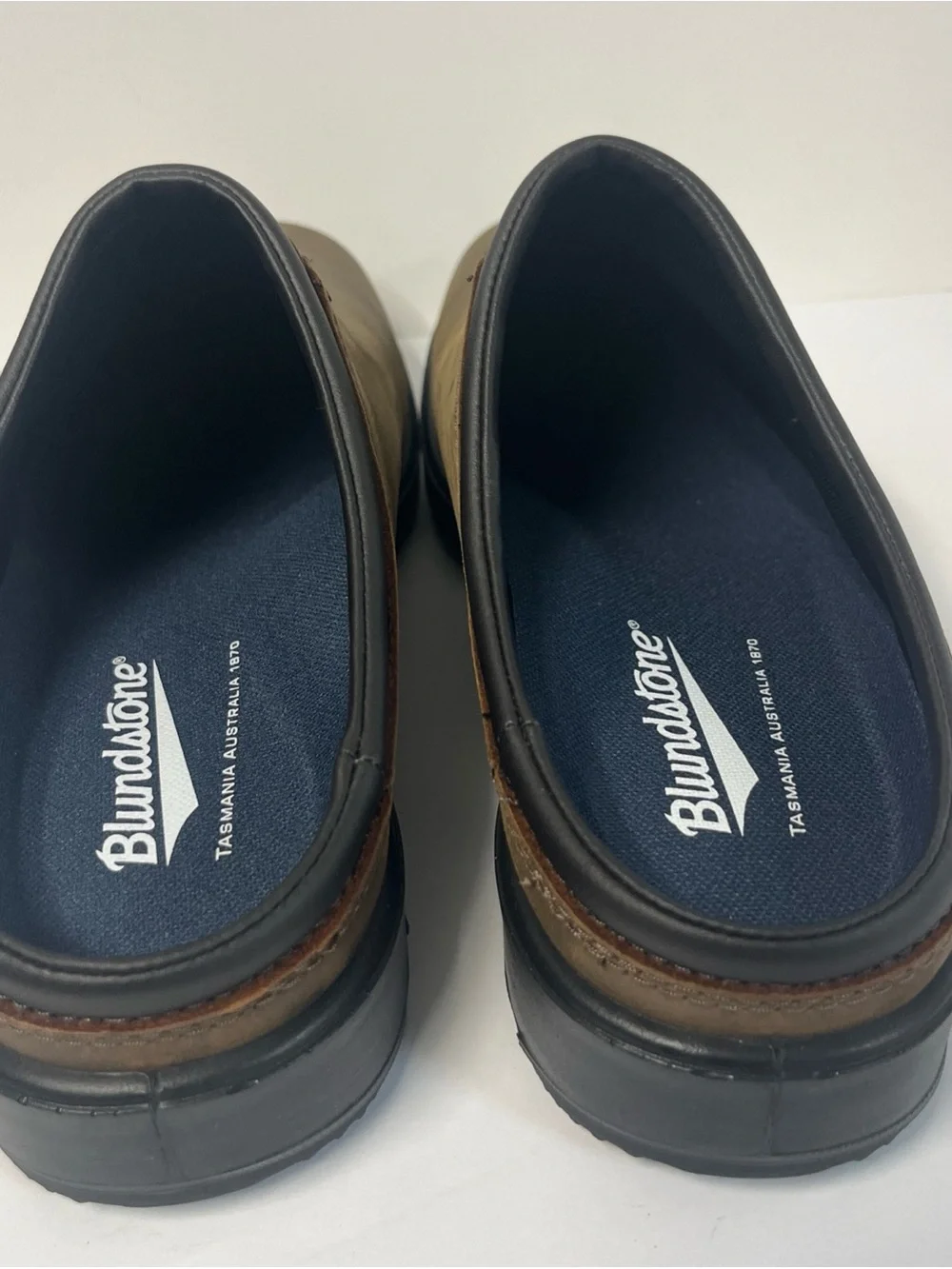 Blundstone Men's Slip-On Mules in Brown with Black Trim AU 9.5 / US 10.5